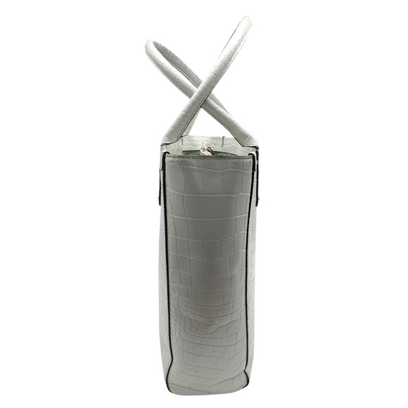 Kate Spade New York Vintage Quinn Carlsbad Oyster Leather Croc-Embossed Tote - Picture 3 of 16